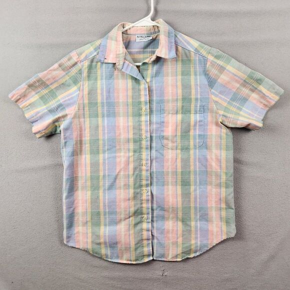 Vintage Alfred Dunner Women's Blouse 12 Plaid Button Down - Picture 1 of 6